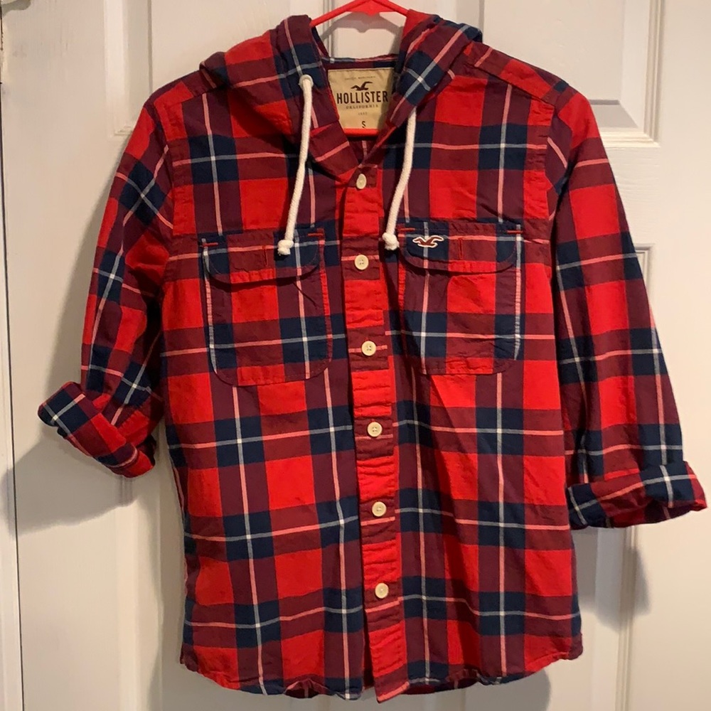 Hollister Paradise Cova button down hoodie casual small shirt
